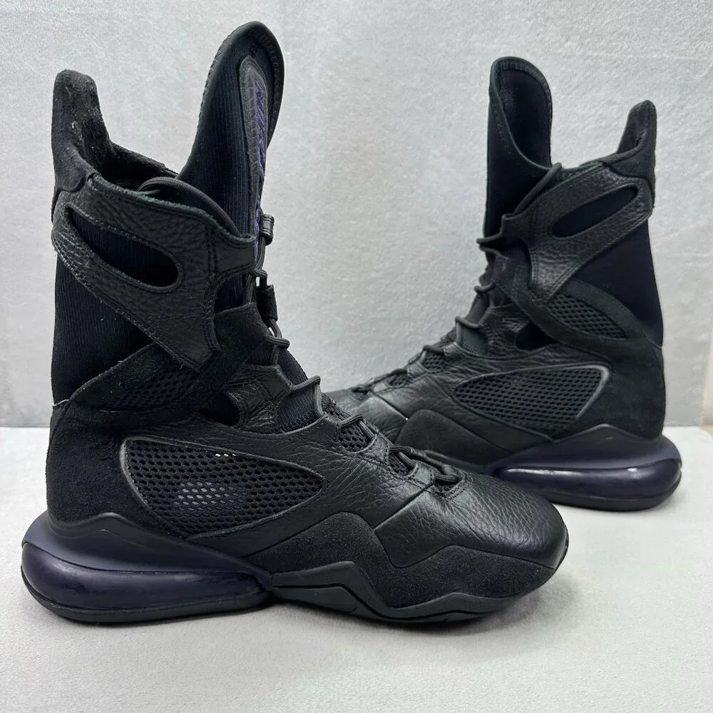Nike Air Max Box‎ Womens Size 8.5 Boxing Shoes Black Grand Purple High Top RARE